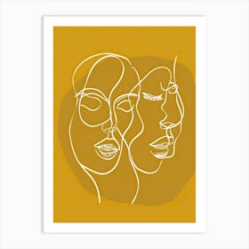 Line Art Intricate Simplicity In Yellow 7 Art Print