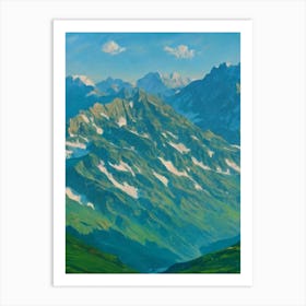 Gran Paradiso National Park Italy Blue Oil Painting 1  Art Print
