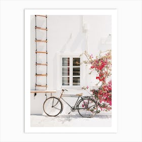 Greece Bicycle Art Print
