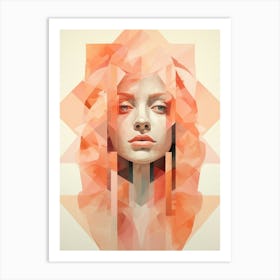 Abstract Geometric Lady Portrait 27 Art Print