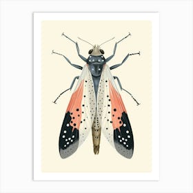 Colourful Insect Illustration Whitefly 15 Art Print