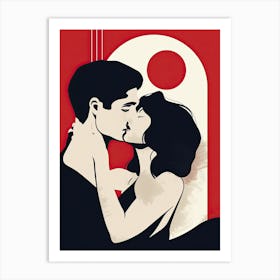 Kissing Couple, Valentine's Day 2 Art Print