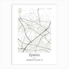 Eysines,France Minimalist Map Art Print