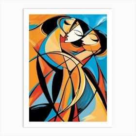 Kiss Abstract Love Art Print