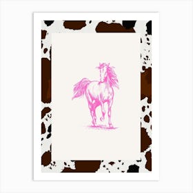 Hot Pink Horse Line Drawing 1 Art Print