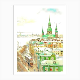 Helsinki Finland Watercolor Art Print