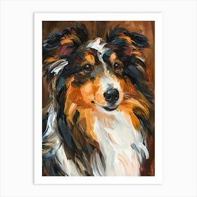 Shetland Sheepdog Acrylic Painting 4 Art Print