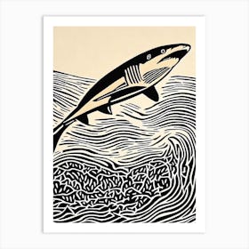 Reef Shark II Linocut Art Print