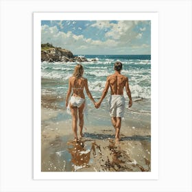 Couple On The Beach Art Print