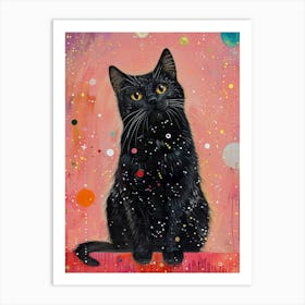 Black Cat In Space Art Print