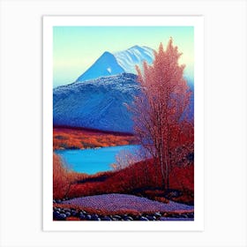 Abisko National Park Sweden Pointillism Art Print