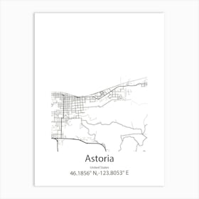 Astoria,United States Minimalist Map 1 Art Print