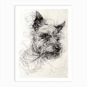 Australian Terrier Line Sketch 2 Art Print