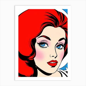 Iconic Charm: A Modern Pop Art Portrait of Femininity Pop Art Art Print