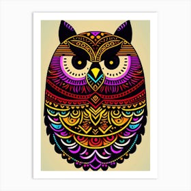 Tribal Owl Illustration Art Print