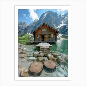 Cabin In The Alps Art Print