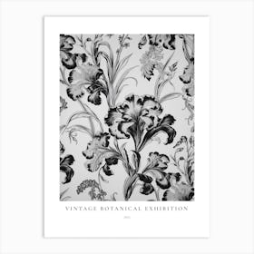 Iris 2 B&W Vintage Botanical Poster Art Print