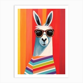 Little Llama 2 Wearing Sunglasses Art Print