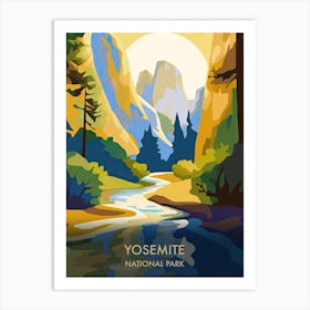 Yosemite National Park Travel Poster Matisse Style 2 Art Print