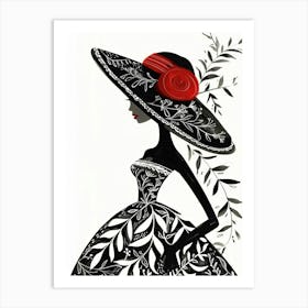 Mexican Woman In Hat Art Print