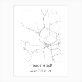 Freudenstadt,Germany Minimalist Map Art Print