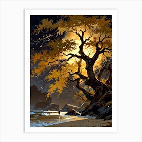 Tree At Night 2 Art Print