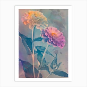 Iridescent Flower Zinnia Art Print