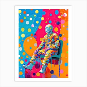 Astronaut Colourful Illustration 3 Art Print