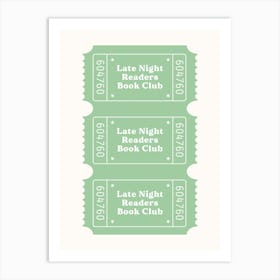 Late Night Readers Club Green Poster Art Print