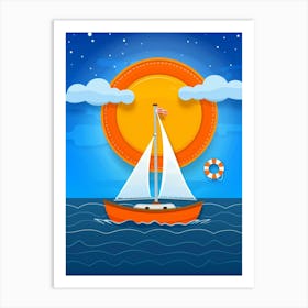 Sailboat On The Sea Art Print