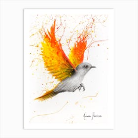 Citrus Star Bird Art Print