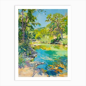 Barton Springs Pool Austin Texas Oil Painting 2 Art Print