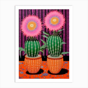 Mexican Style Cactus Illustration Mammillaria Cactus 2 Art Print