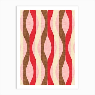 Mod Lines Red Art Print