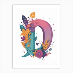 Colorful Letter D Illustration 79 Art Print