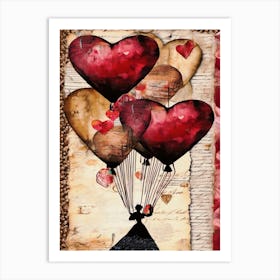 Valentine'S Day Heart Balloons Art Print