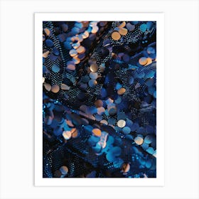 Blue Sequins 1 Art Print