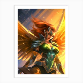 Hawkgirl Painting Art Print