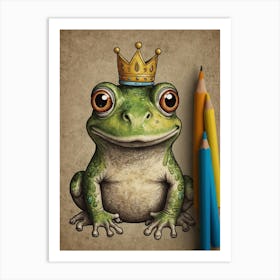 Frog With Crown 4 Art Print