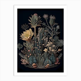 Dark Cactus3 Art Print