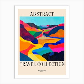 Abstract Travel Collection Poster Kyrgyzstan 9 Art Print