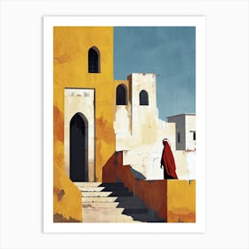 Middle East Woman In A Red Dress Art Print