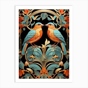 Default Stylized Colorful Design Of Birds In Art Nouveau Style 0 (1) Art Print