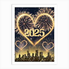 Happy New Year 2025 Art Print