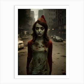 Zombie Girl Art Print