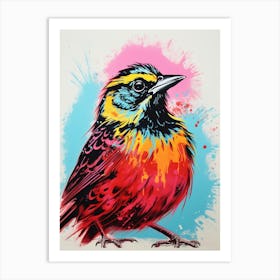 Andy Warhol Style Bird Lark 4 Art Print