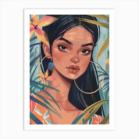 Girl In The Jungle 3 Art Print