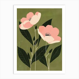 Pink & Green Everlasting Flower 1 Art Print