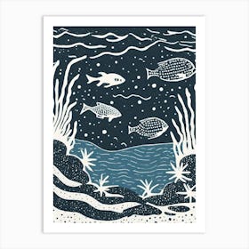 Fish In The Sea Ukiyo-E Art Print