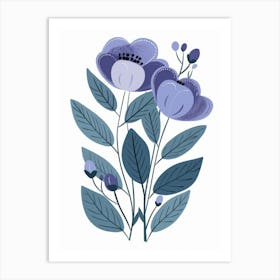 Blue Flowers 56 Art Print